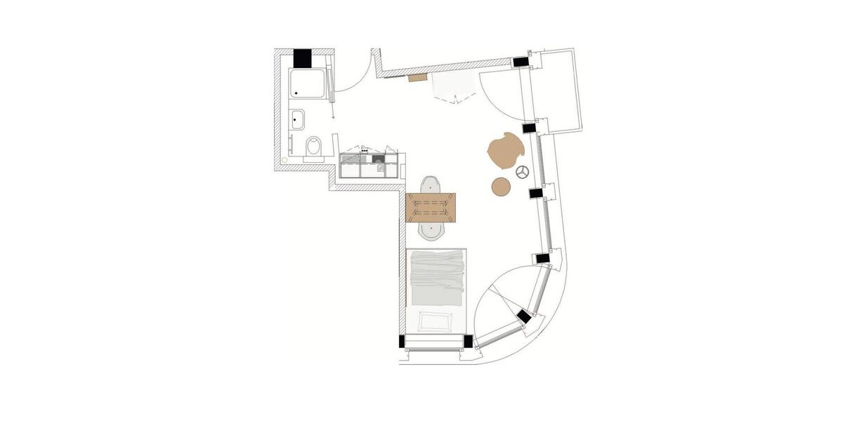 Etagenwohnung Düsseldorf Stadtmitte - 1 Zimmer, 24 m&sup2;, 610&euro; | Angebot:26194923