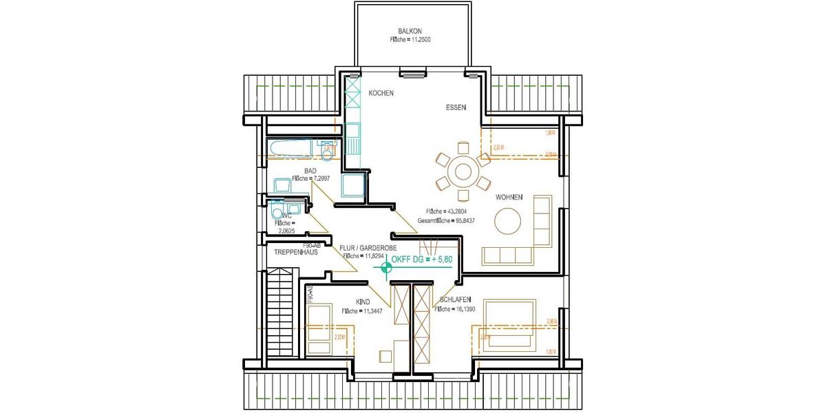 Dachgeschoßwohnung Leichlingen (Rheinland) - 3 Zimmer, 95 m&sup2;, 1.249&euro; | Angebot:26692780