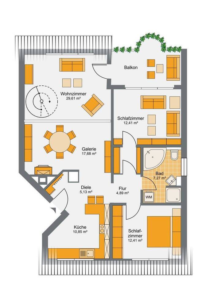 ***Gelegenheit - interessante 3-Zimmer-Wohnung mit Galerie und Balkon im Duisburger Süden***