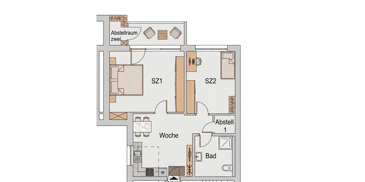 Etagenwohnung Dormagen Broich - 3 Zimmer, 61 m&sup2;, 920&euro; | Angebot:26429976