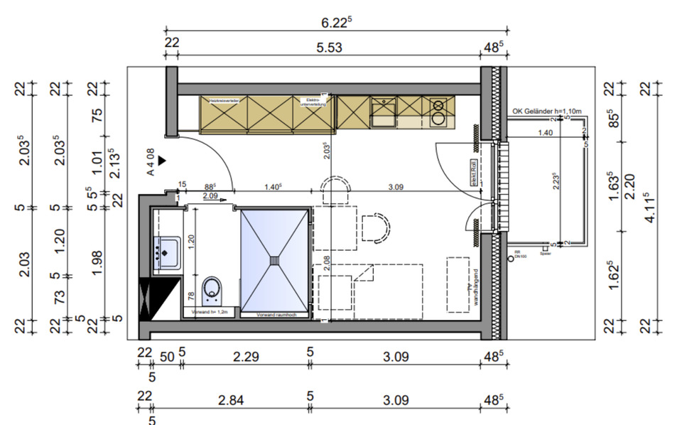 Vollmöbliertes Business-Apartment mit Balkon in Düsseldorf-Heerdt 1 zimmer