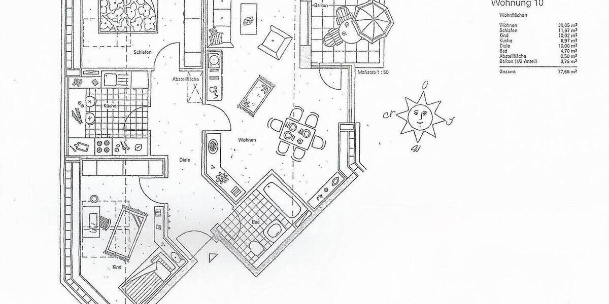 Etagenwohnung Neuss Grimlinghausen - 3 Zimmer, 77 m&sup2;, 890&euro; | Angebot:26834251