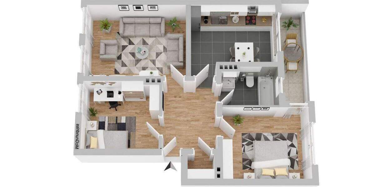 3-Zimmer-Wohnung mit Loggia Top-Anbindung 3 zimmer