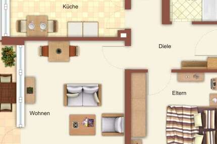 Wohnung Mönchengladbach Schrievers - 2 Zimmer, 54 m&sup2;, 499&euro; | Angebot:26458157