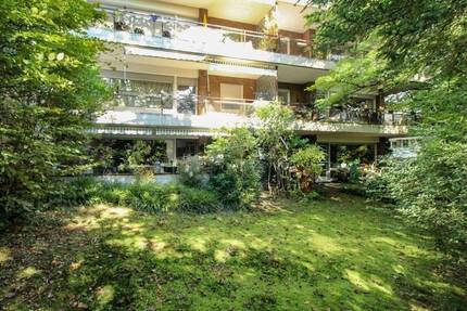 Blick ins Grüne: Terrassenwohnung im Souterrain am Unterbacher See 1 zimmer