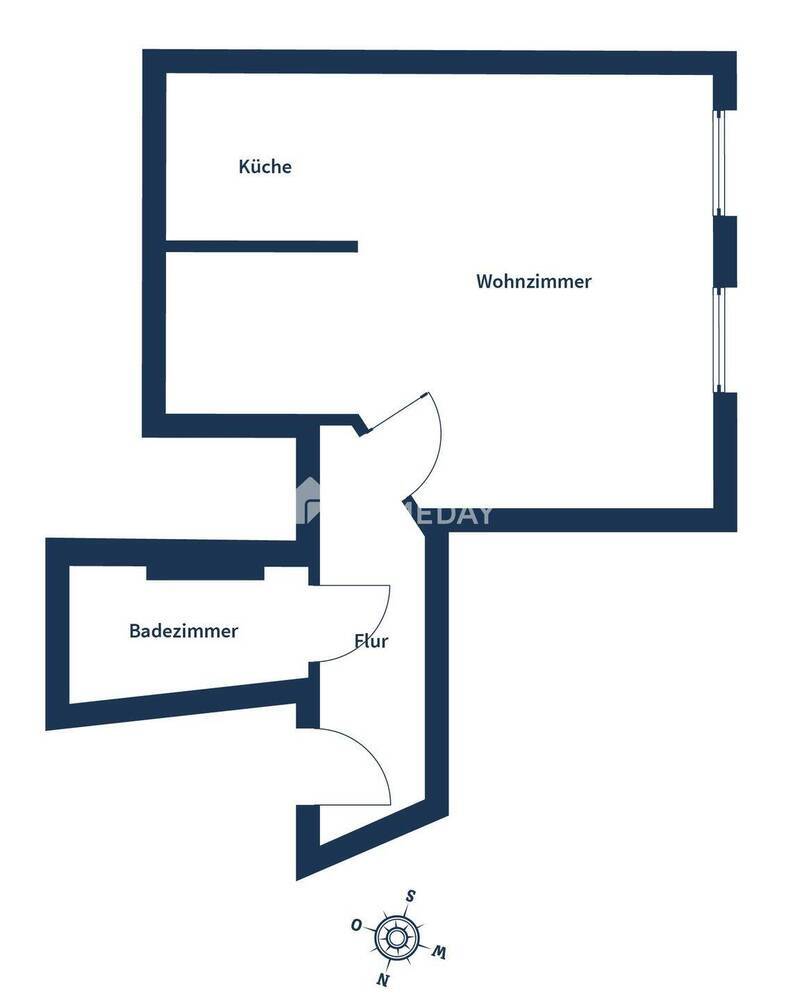 StudentenWohnung: 1-Zimmer-Wohnung mit Badewanne und Handtuchwärmer in stadtnaher Lage