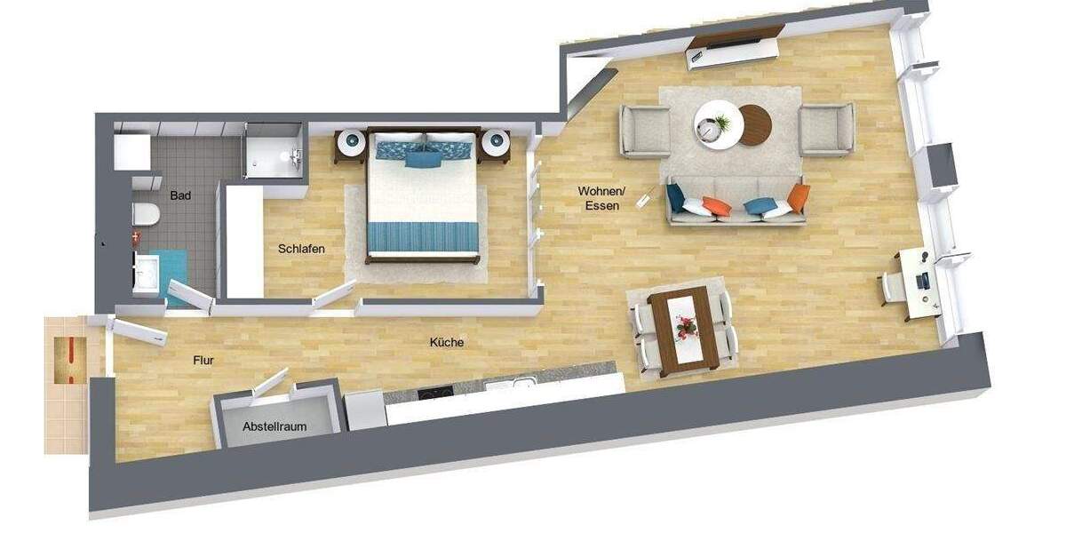 Etagenwohnung Mönchengladbach Stadtmitte - 2 Zimmer, 65 m&sup2;, 873&euro; | Angebot:25645626