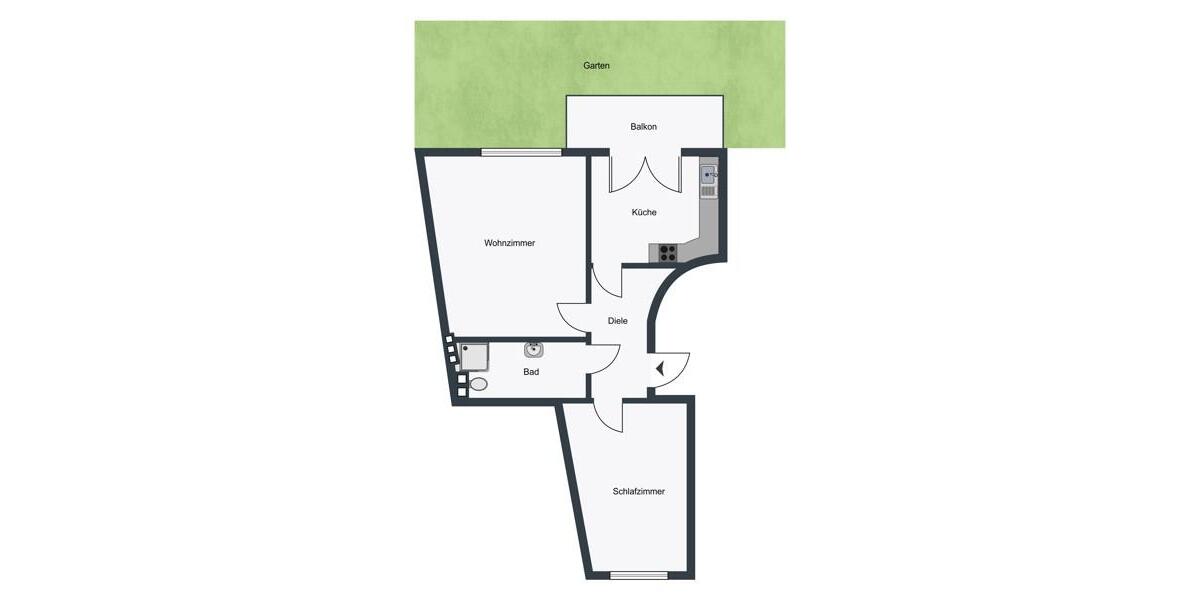 Erdgeschoßwohnung Düsseldorf Derendorf - 2 Zimmer, 70 m&sup2;, 957&euro; | Angebot:25601207