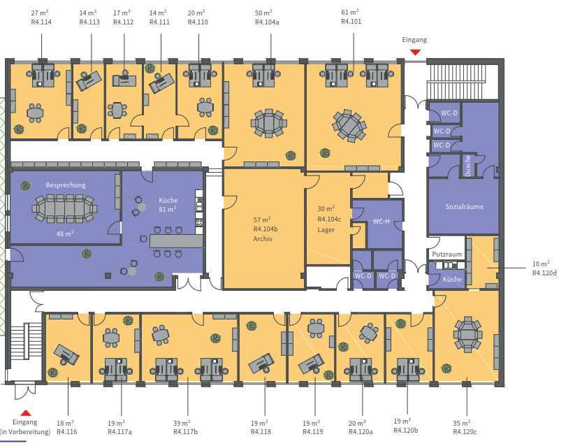 Moderne Büroräume und Arbeitsplätze im Hallenkomplex - All-in-Miete
