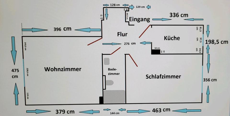 Etagenwohnung Solingen Central - 2 Zimmer, 54 m&sup2;, 550&euro; | Angebot:26393540