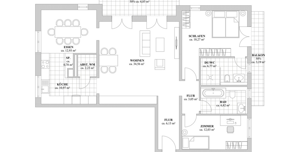 So schön neu: Hochwertige 4-Zimmer-Wohnung mit zwei Balkonen 4 zimmer