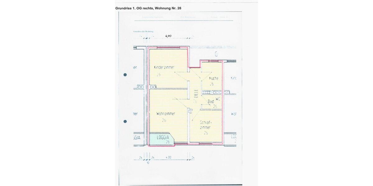 Etagenwohnung Oberhausen - 3 Zimmer, 62 m&sup2;, 79.000&euro; | Angebot:25418195