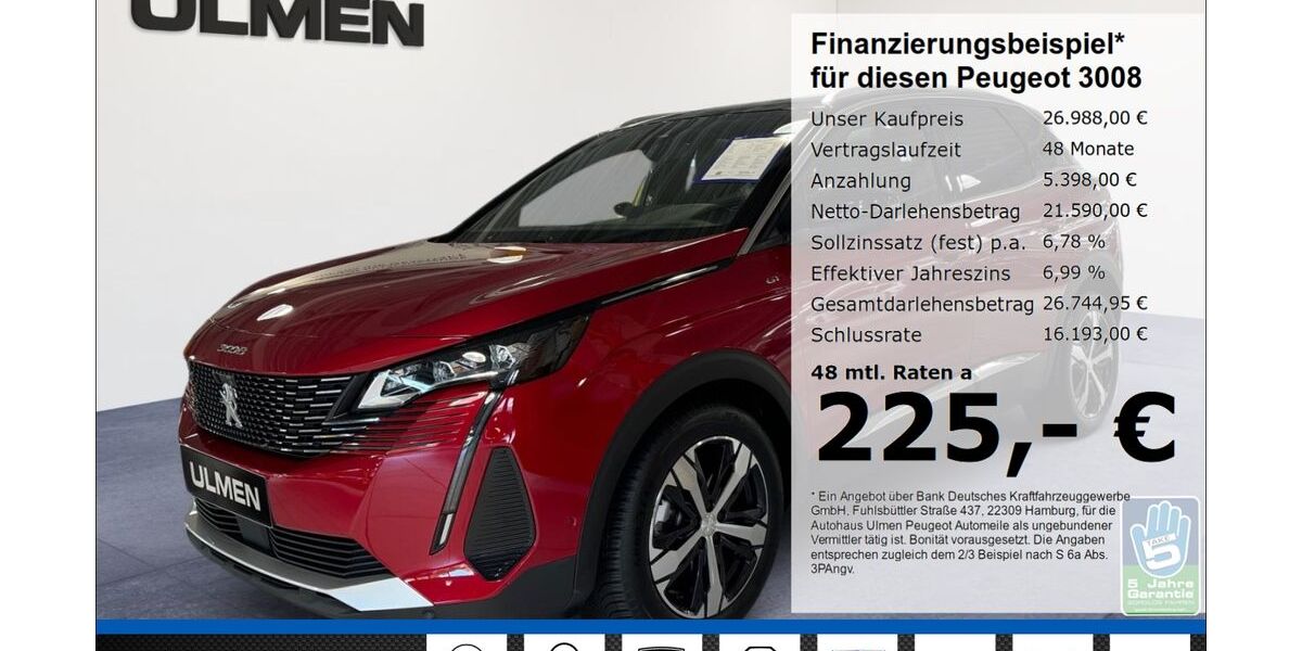 Peugeot 3008 21.870 km 26.888 &euro; Düsseldorf 40233