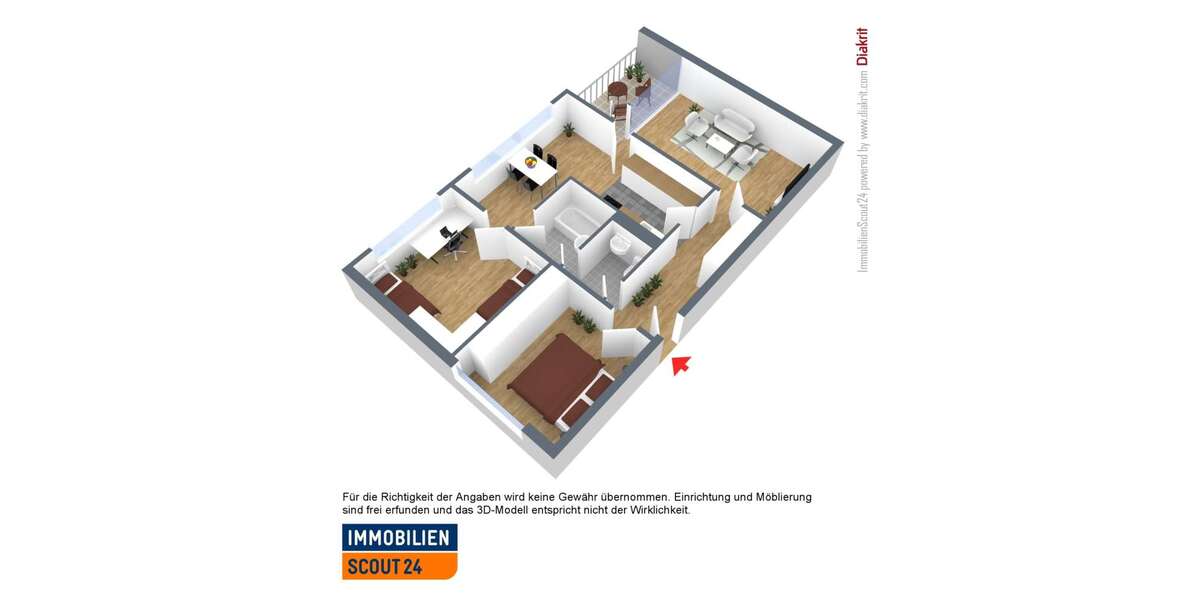 Etagenwohnung Monheim - 3 Zimmer, 75 m&sup2;, 879&euro; | Angebot:27157803