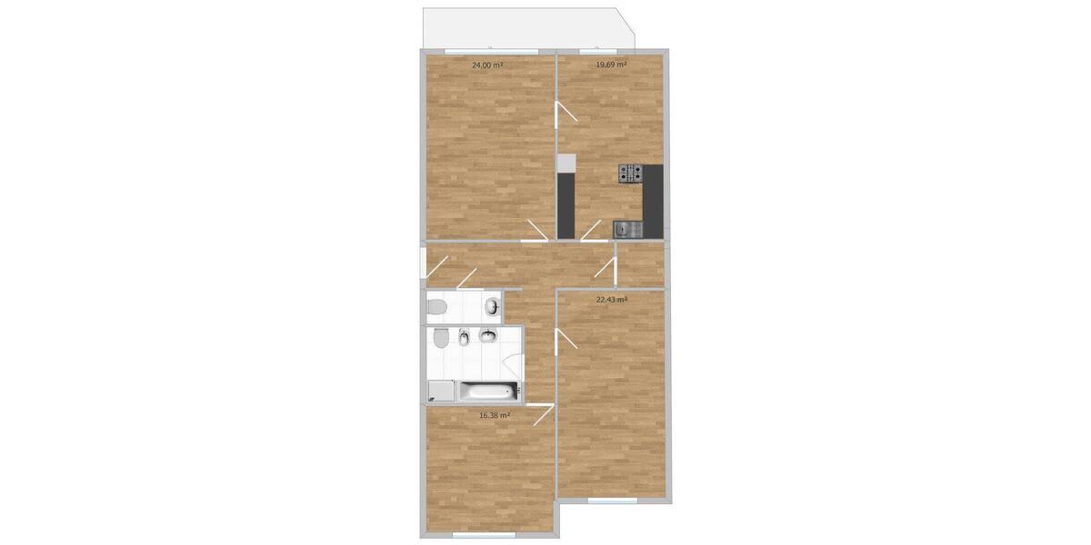 Etagenwohnung Leverkusen Opladen - 3 Zimmer, 106 m&sup2;, 1.200&euro; | Angebot:26858204