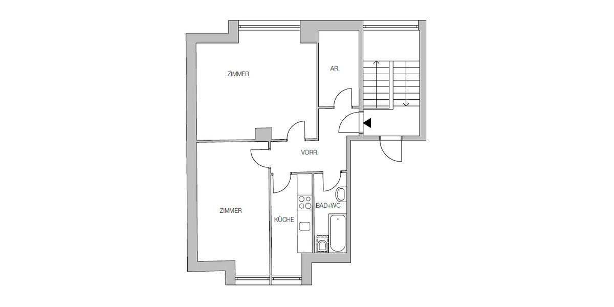 Dachgeschoßwohnung Mülheim an der Ruhr Rechtsruhr-Nord - 2.5 Zimmer, 54 m&sup2;, 390&euro; | Angebot:25178496
