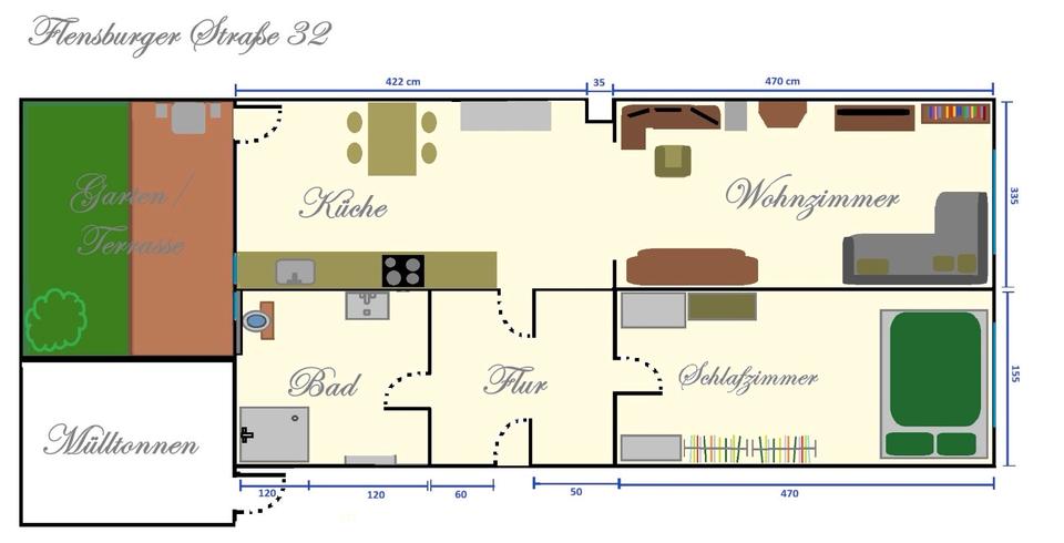 Erdgeschoßwohnung Wuppertal Elberfeld - 2 Zimmer, 50 m&sup2;, 595&euro; | Angebot:25749509