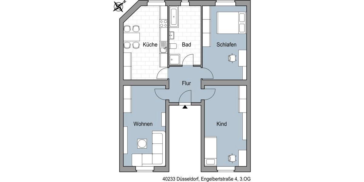 Moderne 3-Zimmer-Wohnung im beliebten Stadtteil Flingern 3 zimmer