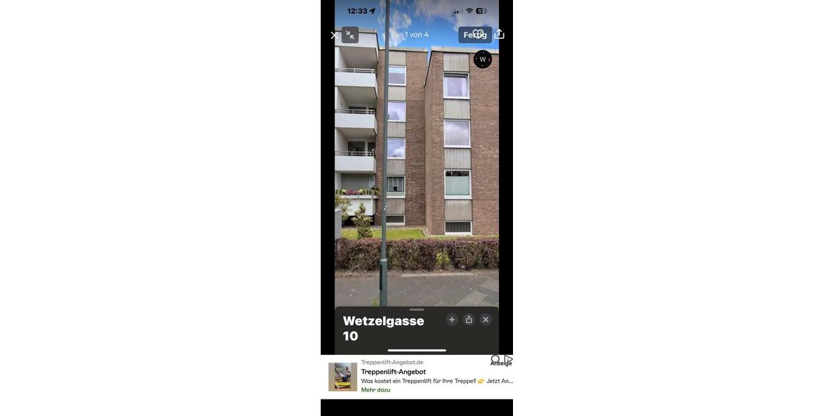 Etagenwohnung Düsseldorf Heerdt - 2 Zimmer, 76 m&sup2;, 1.550&euro; | Angebot:26038699