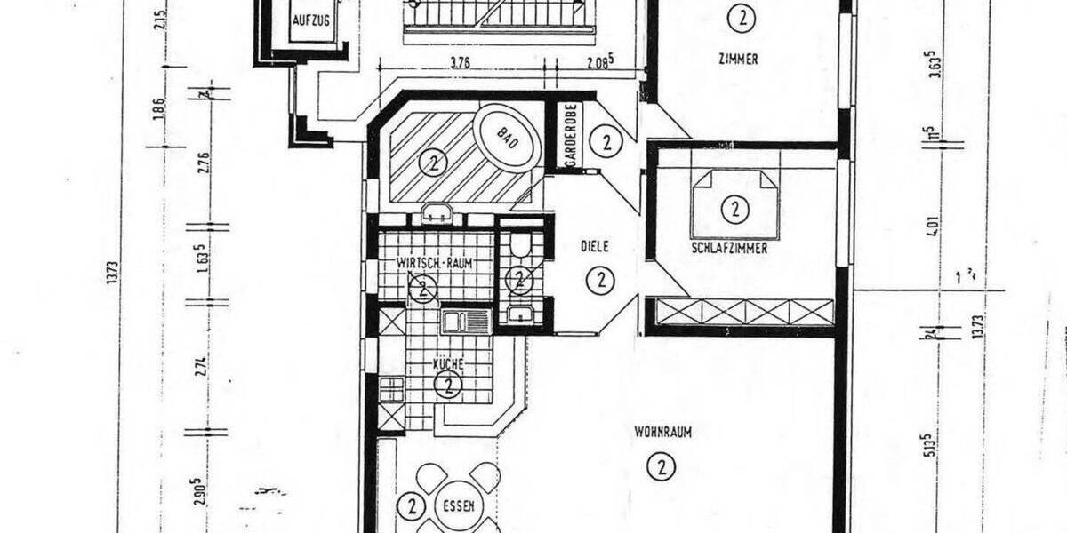 Etagenwohnung Solingen Ohligs-Aufderhöhe - 3 Zimmer, 117 m&sup2;, 1.400&euro; | Angebot:23100252