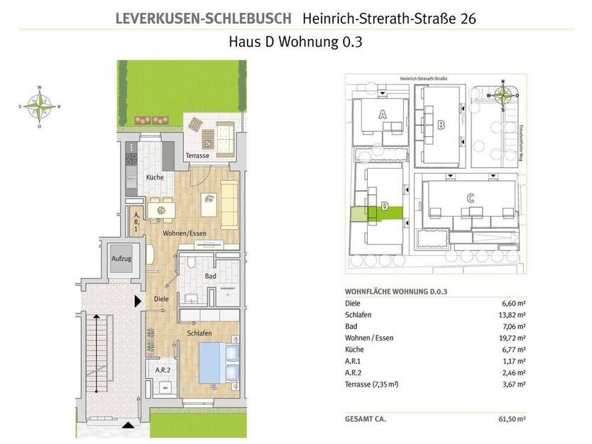 Schicke 2 Zimmer GartenWohnung in ruhiger Wohnlage von Schlebusch!