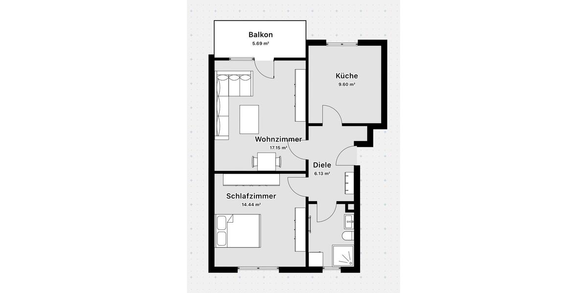 Etagenwohnung Remscheid - 2.5 Zimmer, 56 m&sup2;, 109.950&euro; | Angebot:26226757