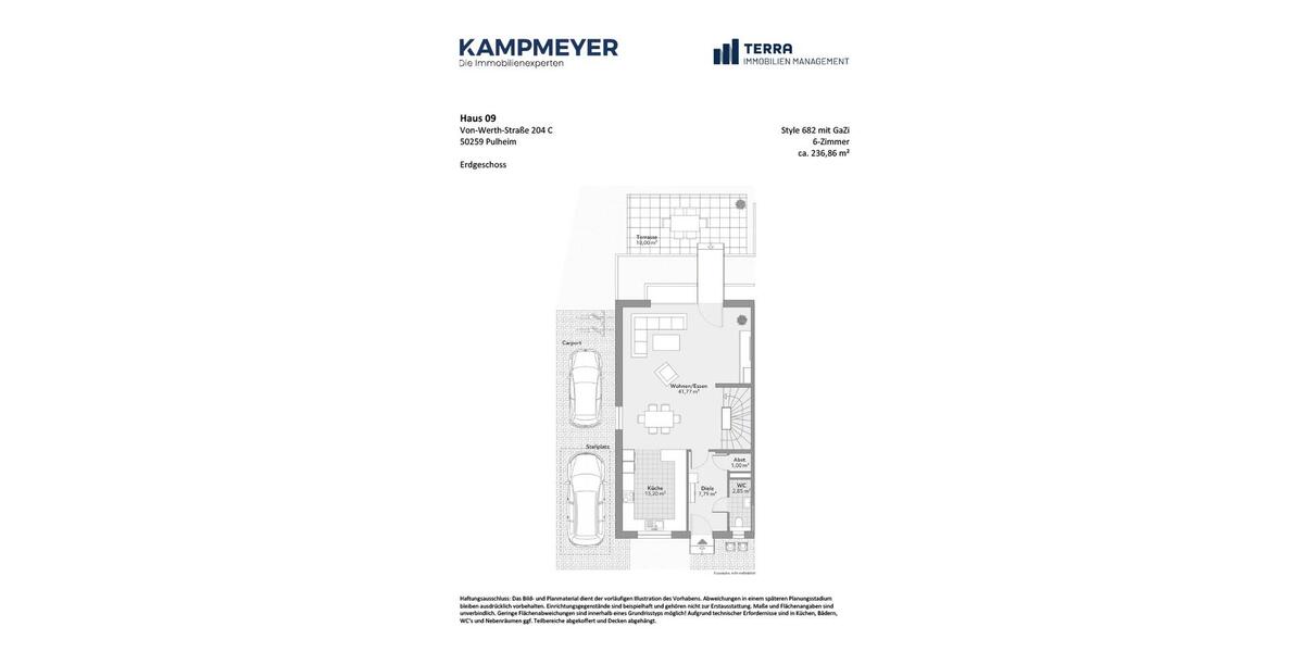 Doppelhaushälfte Pulheim - 6 Zimmer, 237 m&sup2;, 3.080&euro; | Angebot:25546568