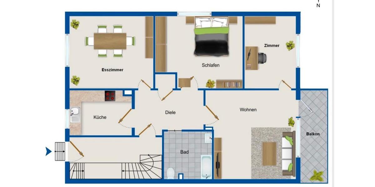Helle 3,5 Zimmer Wohnung 3 zimmer