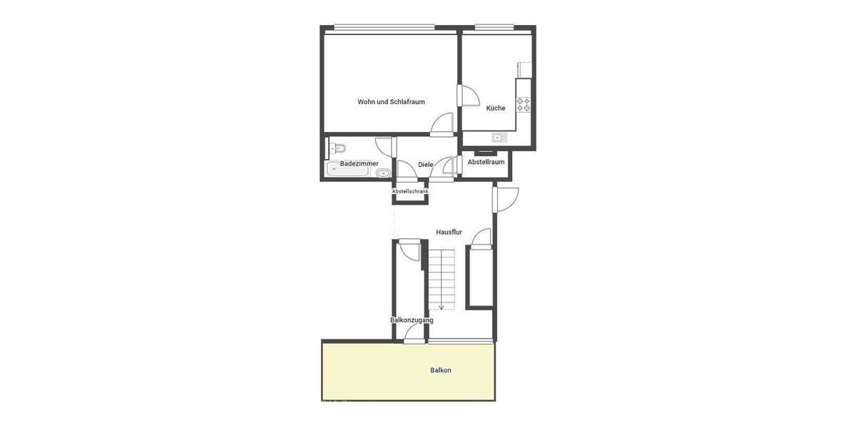 Etagenwohnung Viersen Stadtmitte - 1 Zimmer, 46 m&sup2;, 650&euro; | Angebot:26798417