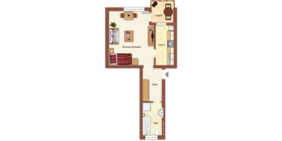 Etagenwohnung Mönchengladbach Dahl - 1 Zimmer, 38 m&sup2;, 220&euro; | Angebot:26421243