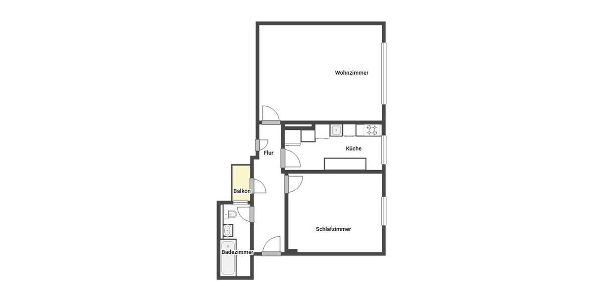 Etagenwohnung Krefeld Stadtmitte - 2 Zimmer, 60 m&sup2;, 149.000&euro; | Angebot:26834662