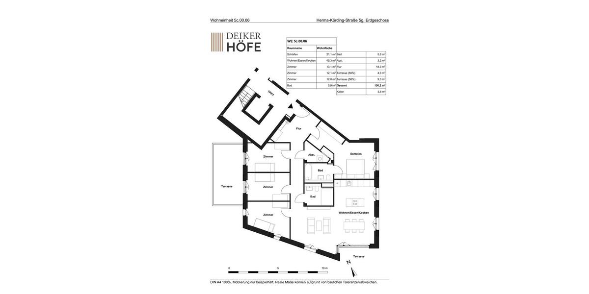 Einzigartiges Wohnen im Neubauquartier Deiker Höfe – 5-Zimmer-Wohnung mit 150 m² mit zwei Terrassen! 5 zimmer
