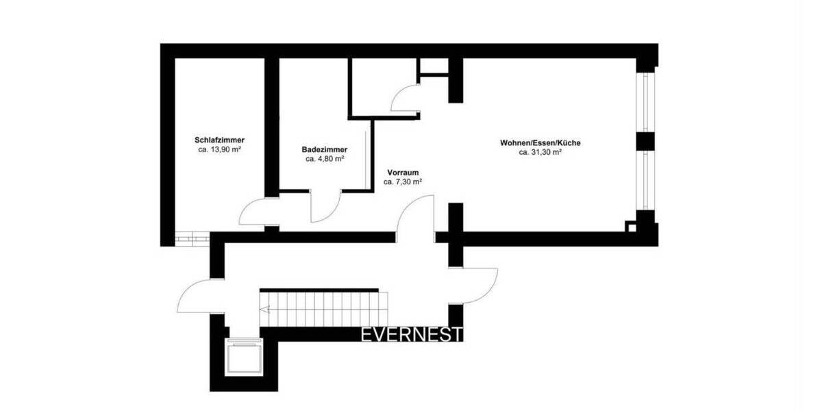 Etagenwohnung Düsseldorf Ludenberg - 2 Zimmer, 67 m&sup2;, 410.000&euro; | Angebot:20311293