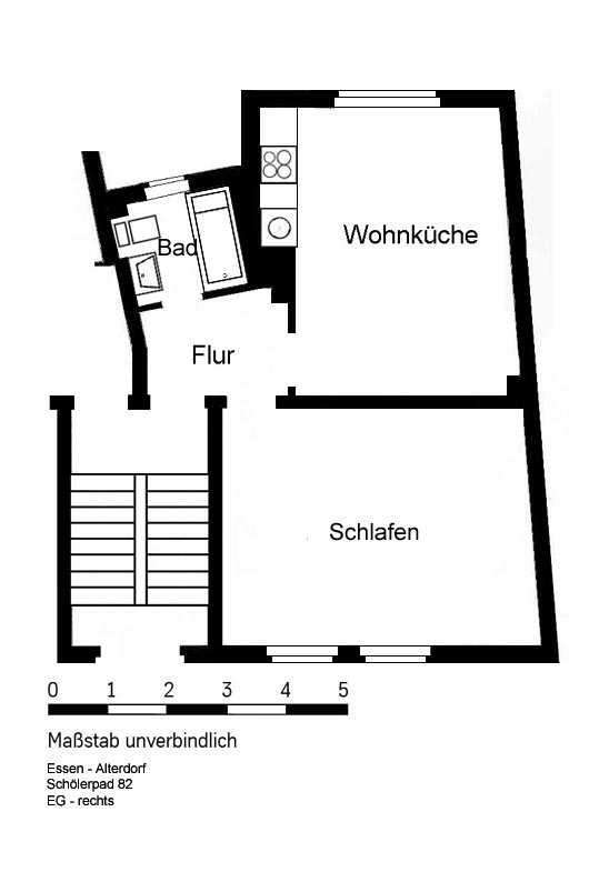 Wohnung zum Mieten in Essen 281 € 45.79 m²