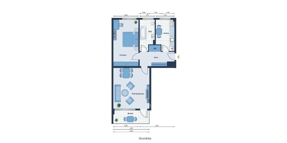 Etagenwohnung Mönchengladbach Süd - 2 Zimmer, 57 m&sup2;, 136.320&euro; | Angebot:26423521