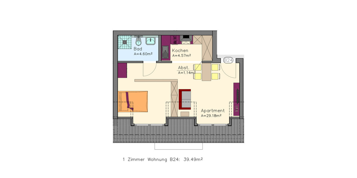 Moderne 1-Zimmer-Wohnung mit Balkon, Einbauküche und TG Stellplatz! 1 zimmer