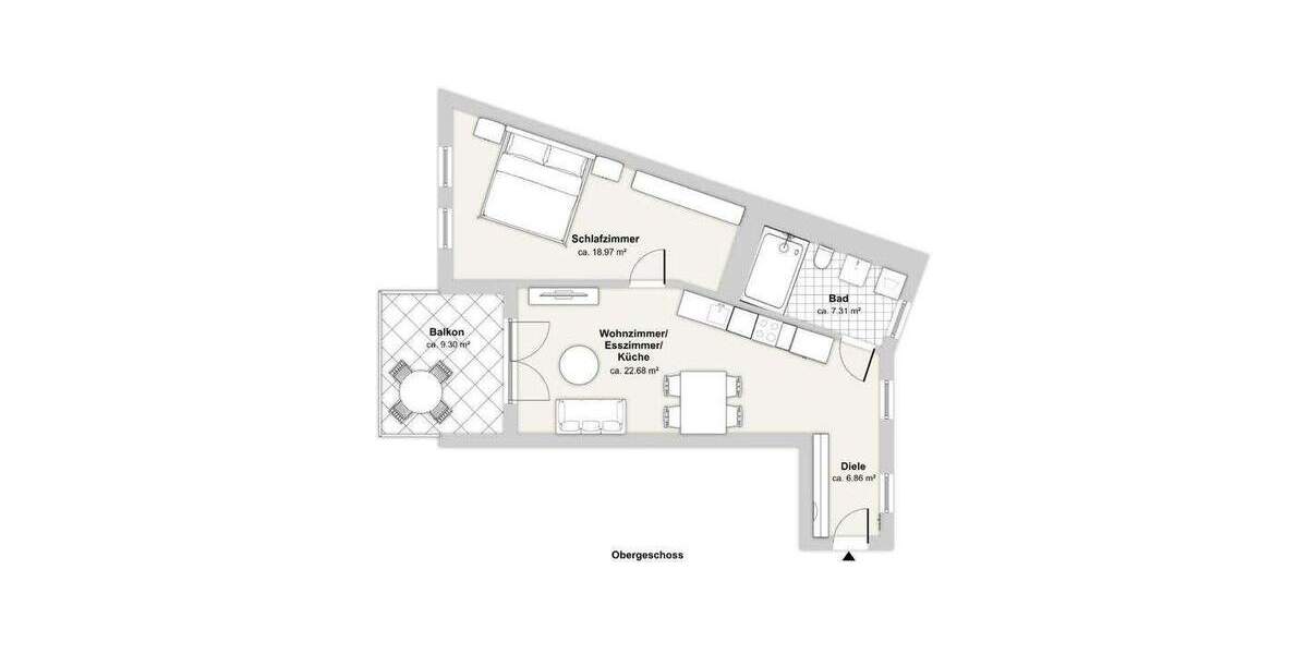 Etagenwohnung Düsseldorf Eller - 2 Zimmer, 60 m&sup2;, 1.150&euro; | Angebot:25683485