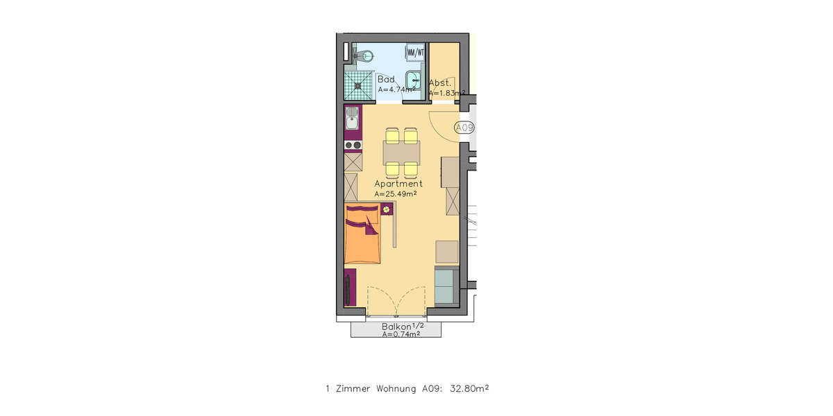 Moderne 1-Zimmer-Wohnung mit Balkon und TG Stellplatz! 1 zimmer