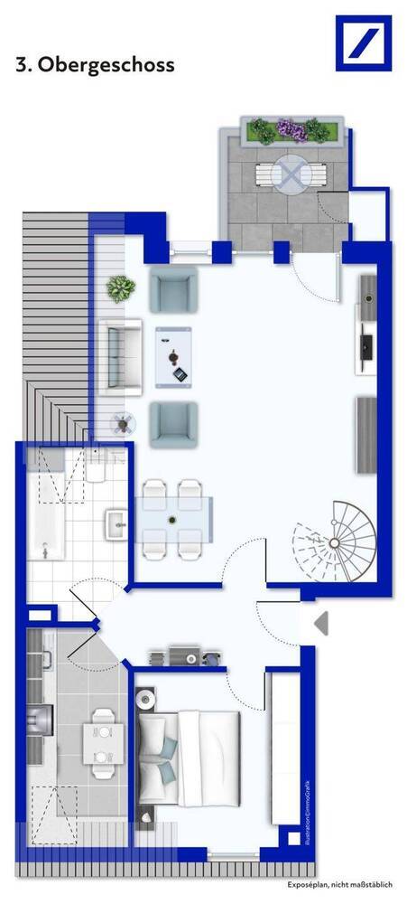 4-Zimmer-MaisonetteWohnung über zwei Ebenen, mit Balkon und Seeblick in ruhiger Wohnlage.