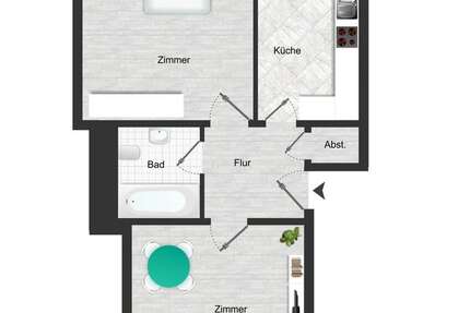 Wohnung Duisburg Dellviertel - 2 Zimmer, 52 m&sup2;, 105.000&euro; | Angebot:26884077