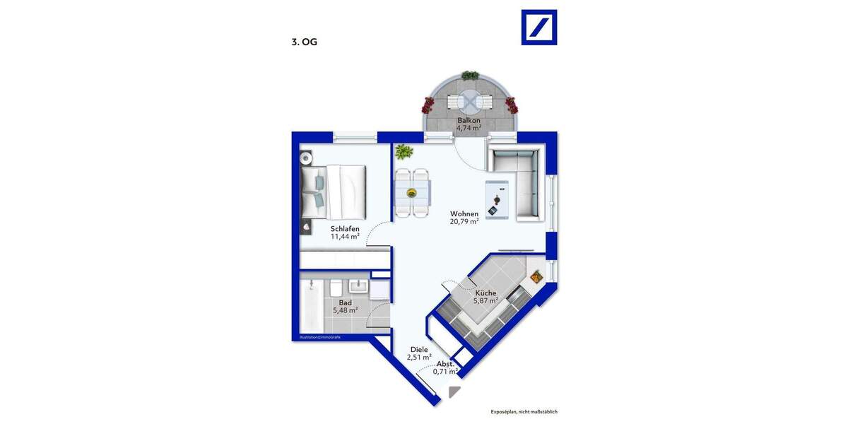 Wohnen oder Investieren: Stilvolle 2,5-Zimmer-Wohnung mit Balkon & Top-Ausstattung in Rheinnähe !!! 2 zimmer