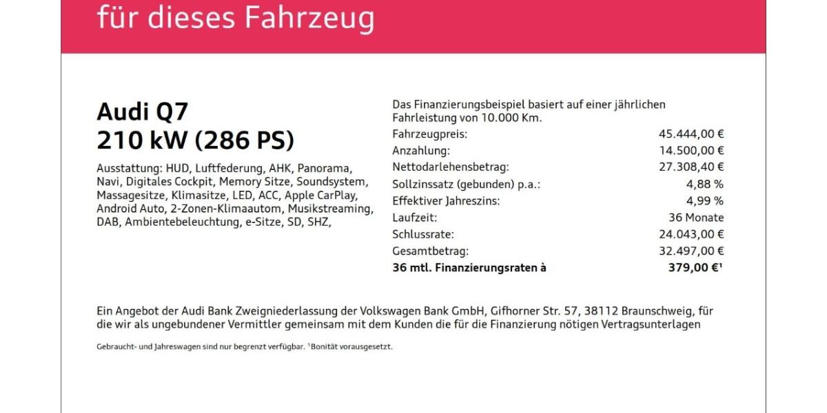 Audi Q7 109.888 km 45.444 &euro; Wuppertal 42109