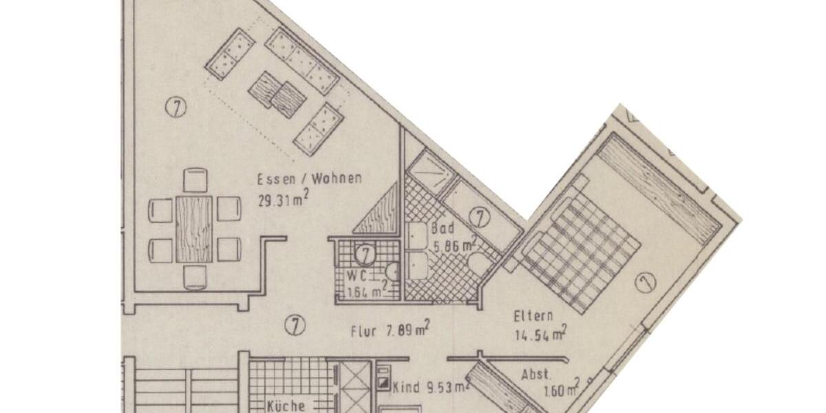 Etagenwohnung Hilden Kalstert - 3 Zimmer, 79 m&sup2;, 995&euro; | Angebot:25658344