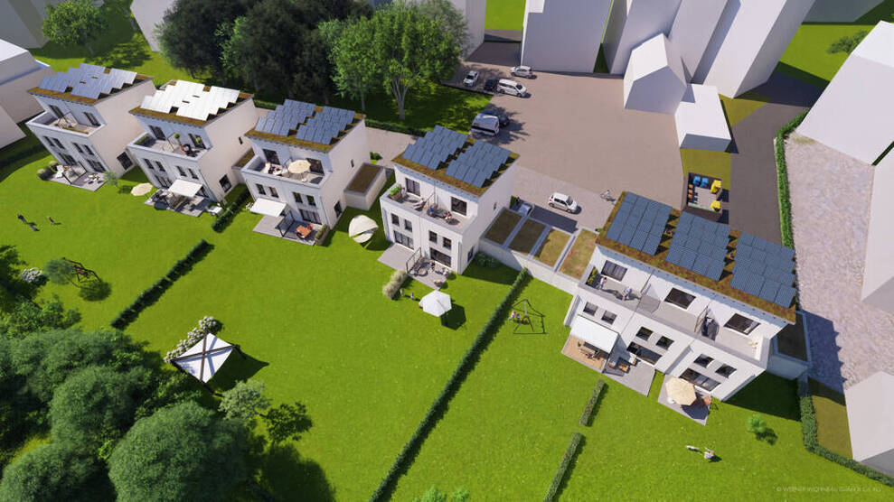 Klimafreundliches Neubauprojekt in Essen-Burgaltendorf mit großzügigen Gärten und Dachterrassen