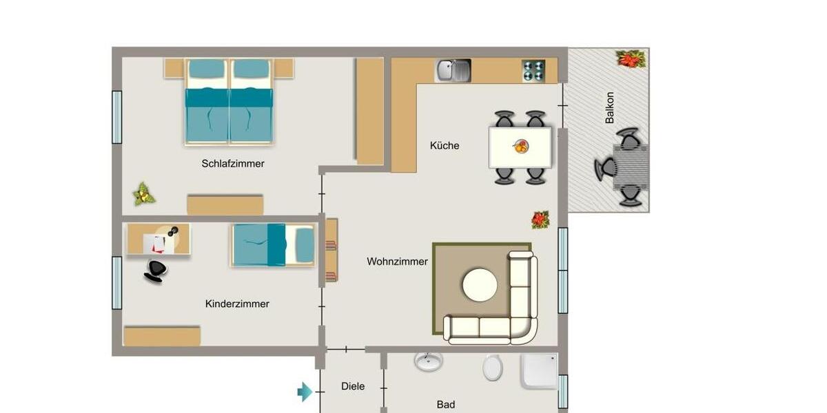 Erdgeschoßwohnung Oberhausen Alstaden - 3.5 Zimmer, 55 m&sup2;, 578&euro; | Angebot:25643778