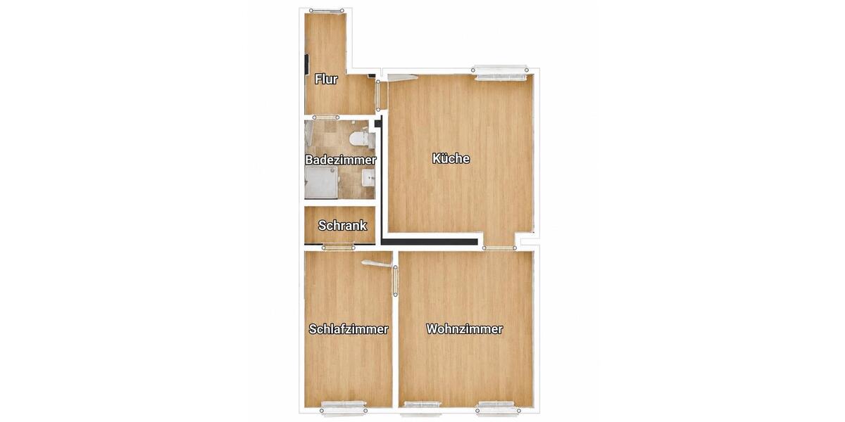 Etagenwohnung Krefeld Cracau - 2.5 Zimmer, 65 m&sup2;, 770&euro; | Angebot:26606926