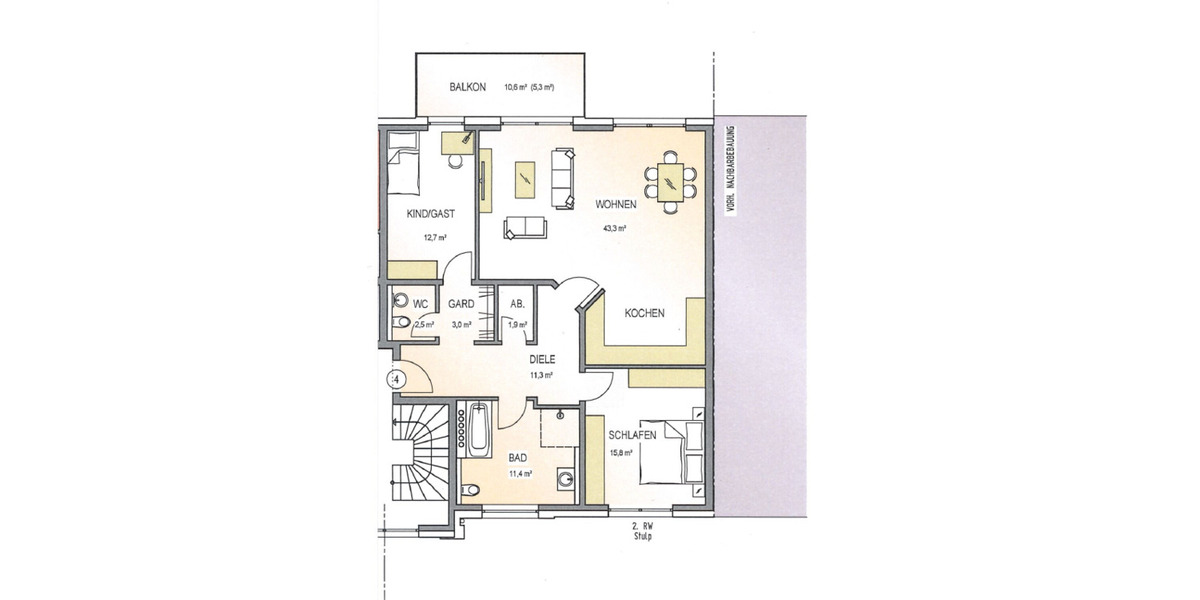 Etagenwohnung Mönchengladbach Neuwerk - 3 Zimmer, 107 m&sup2;, 1.280&euro; | Angebot:25747521
