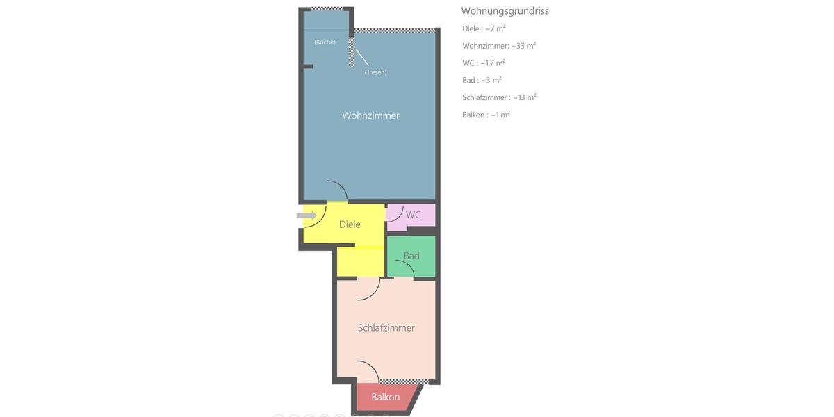 Etagenwohnung Düsseldorf Stadtbezirk 3 - 2 Zimmer, 57 m&sup2;, 375.000&euro; | Angebot:26887031