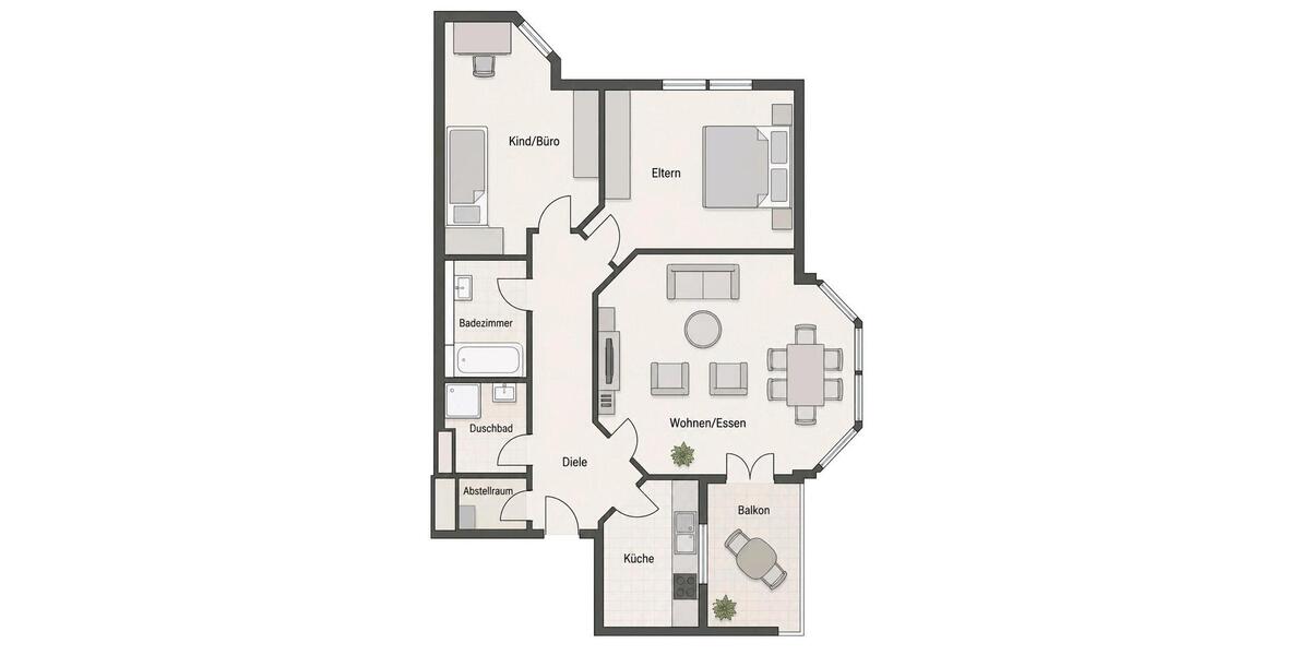 Etagenwohnung Solingen Mitte - 3 Zimmer, 83 m&sup2;, 243.000&euro; | Angebot:27109944