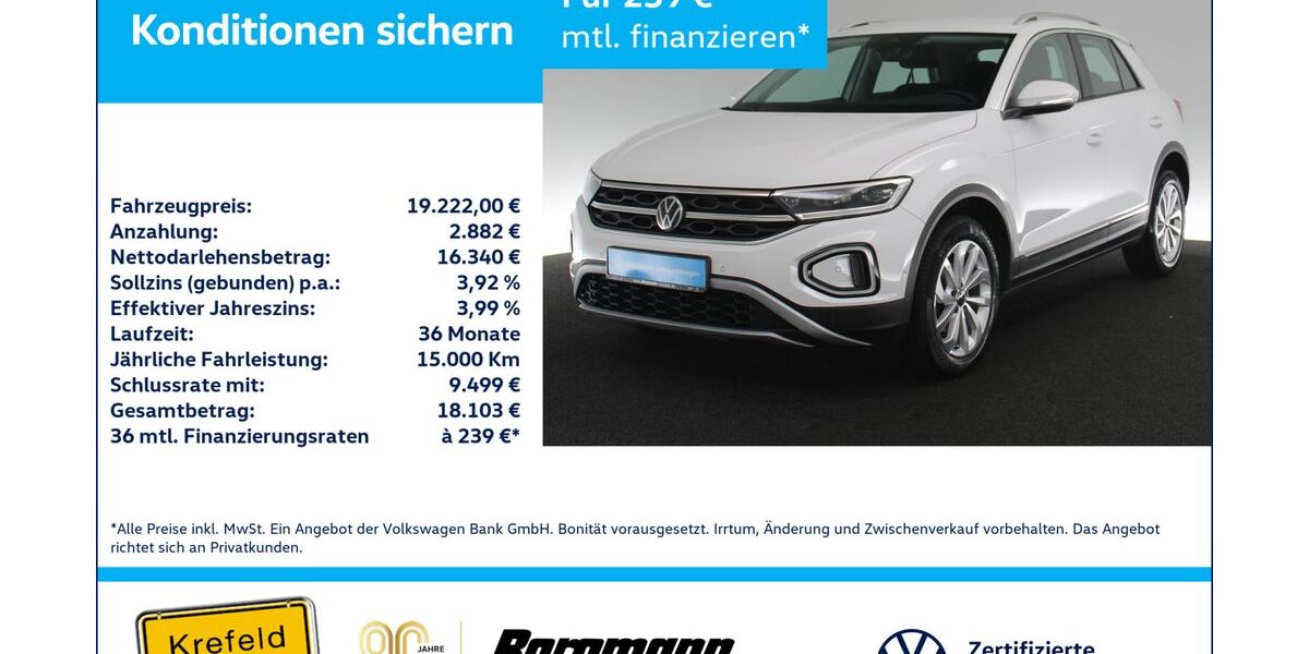 VW T-Roc 87.705 km 19.222 &euro; Krefeld 47803